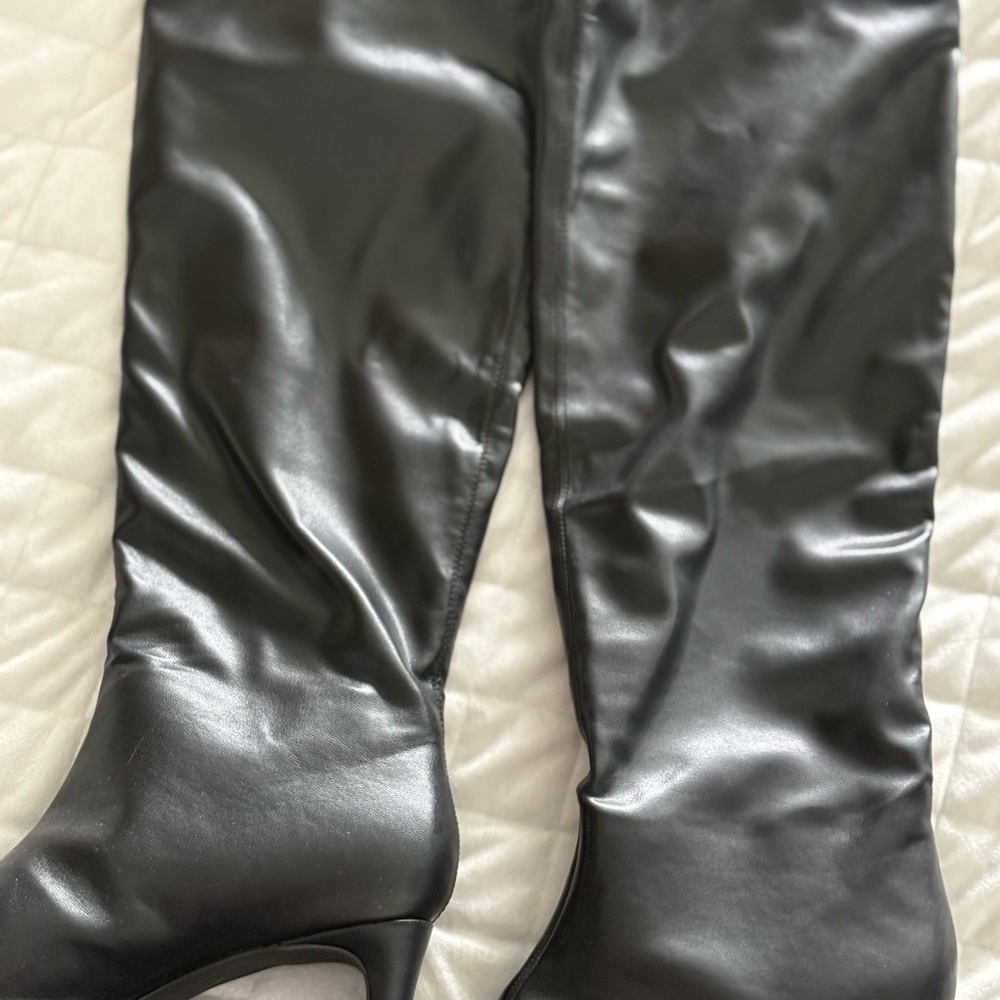 Banana Republic Sleek Black Over the Knee slouchy Boots . Brand new with tags.